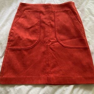 LOFT Coral scallop pocket skirt